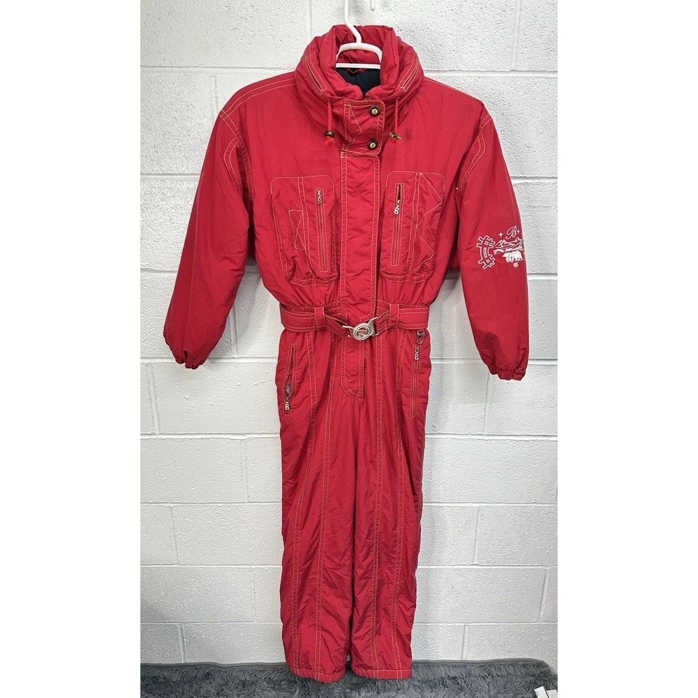VTG Bogner Red Embroidered Red Ski Snowsuit / Women's Size 8